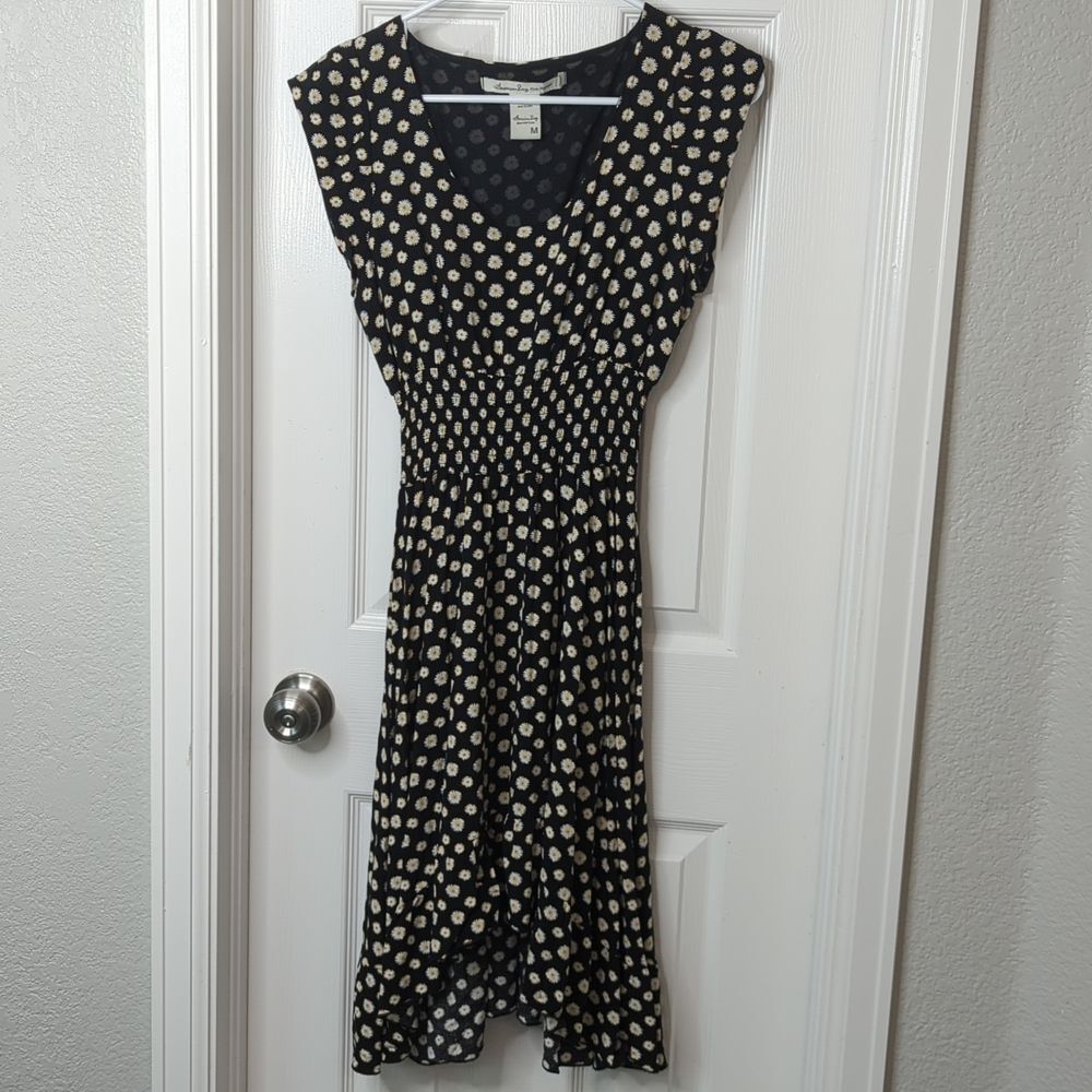 American Rag Black floral print dress size M